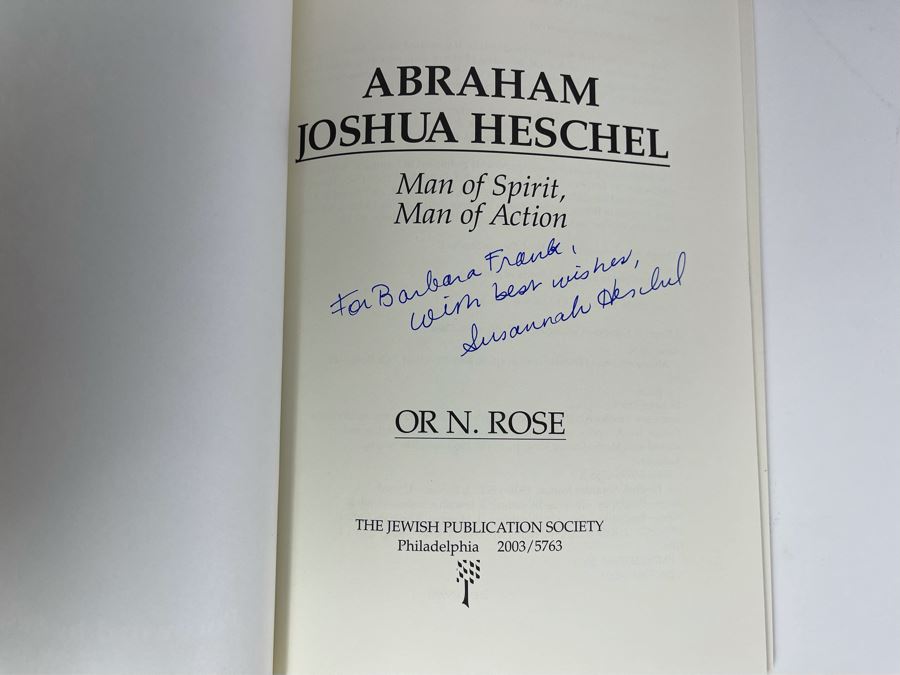 Signed First Edition Book Abraham Joshua Heschel Signed By Susannah Heschel [Photo 4]