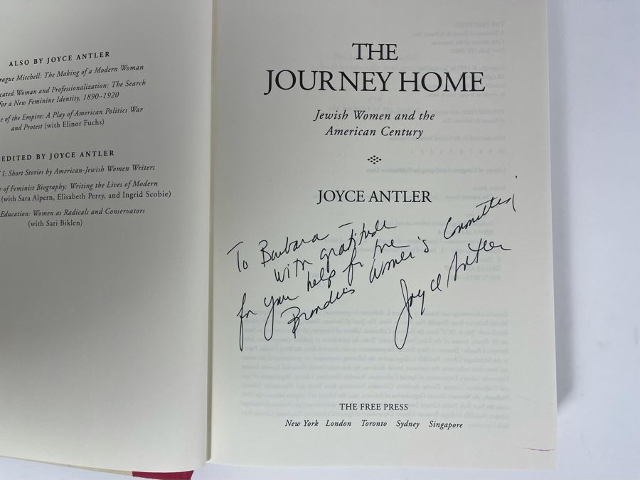 Signed Book The Journey Home: Jewish Women And The American Century By Joyce Antler [Photo 4]