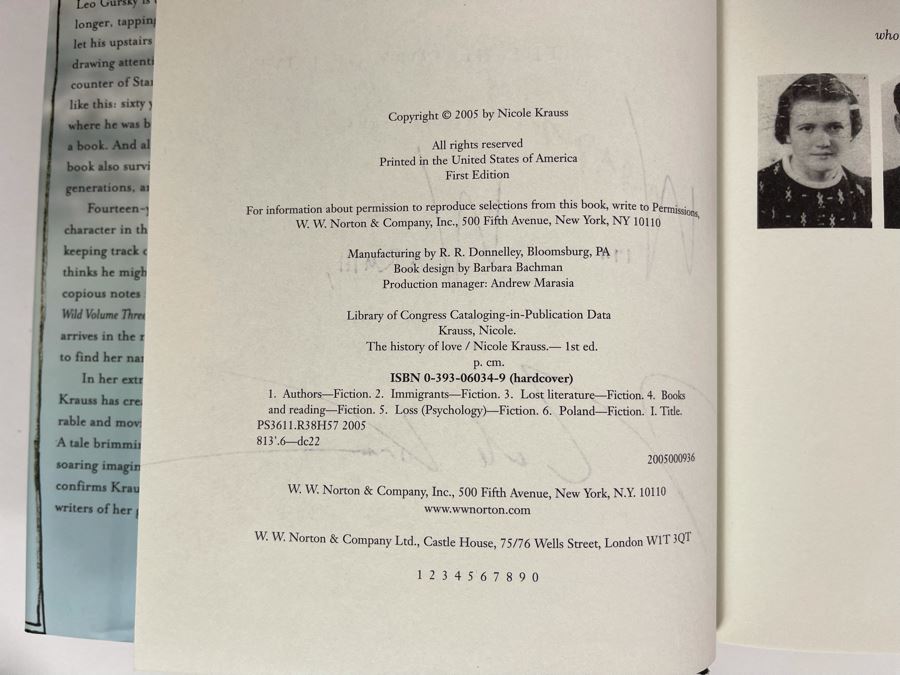 Signed First Edition Book The History Of Love By Nicole Krauss [Photo 7]