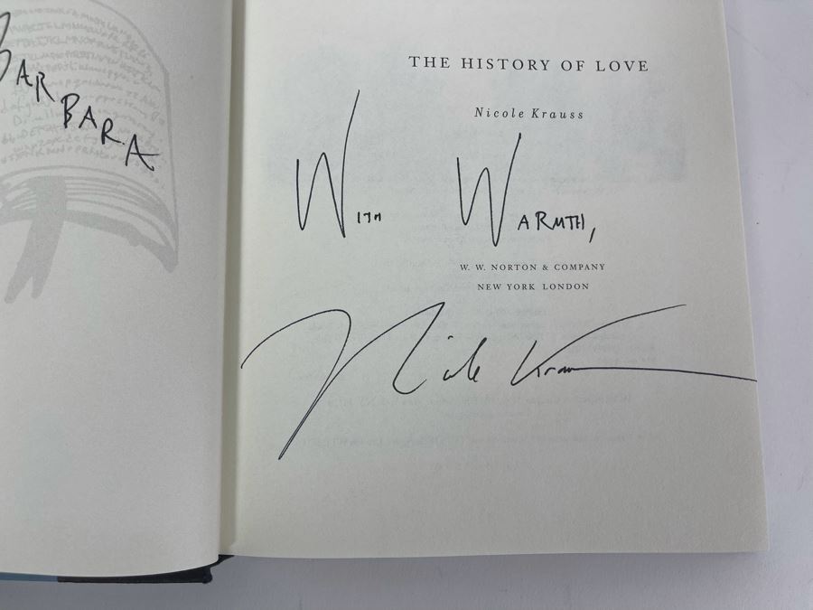 Signed First Edition Book The History Of Love By Nicole Krauss [Photo 5]