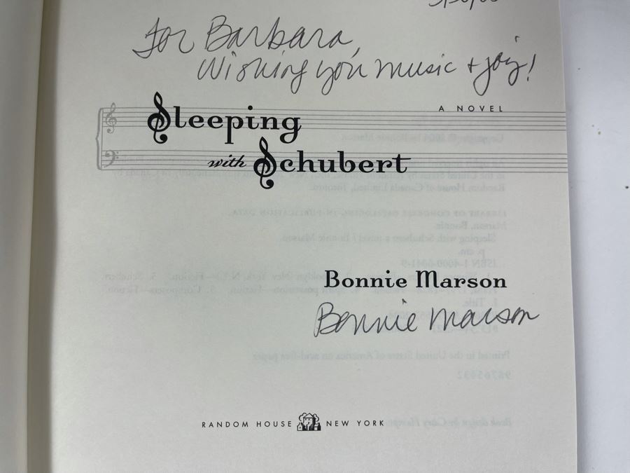 Signed Book Sleeping With Schubert By Bonnie Marson [Photo 5]