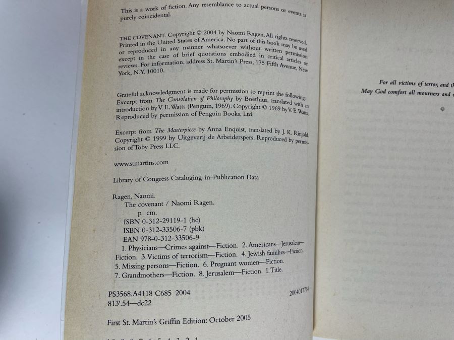 Signed Book The Covenant By Naomi Ragen [Photo 4]