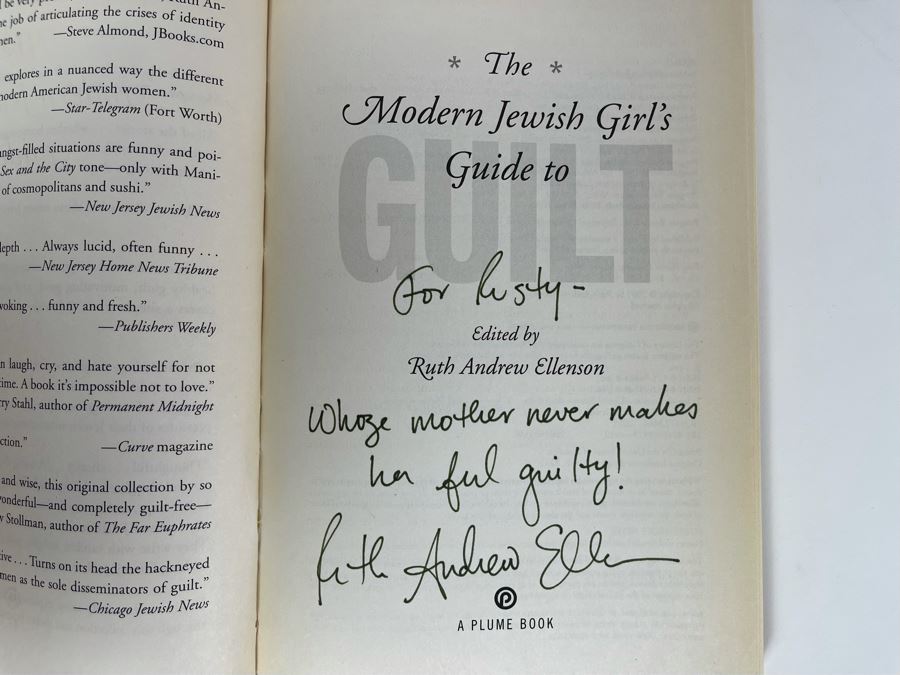 Signed Book The Modern Jewish Girl's Guide To Guilt By Ruth Andrew Ellenson [Photo 3]