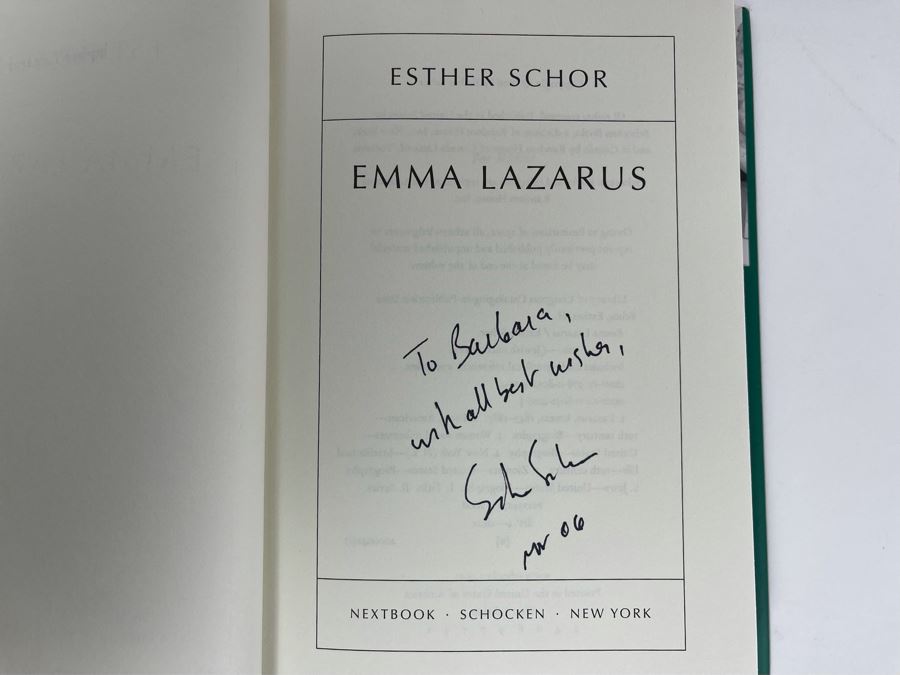 Signed First Edition Book Emma Lazarus By Esther Schor [Photo 4]