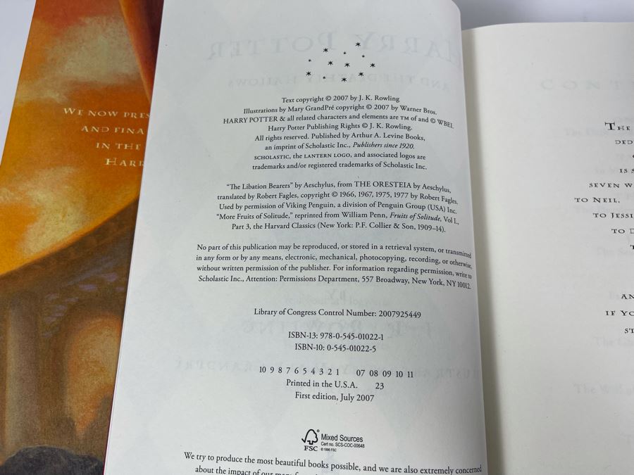 Collection Of Five Harry Potter Books (First Editions And First American Editions) [Photo 8]