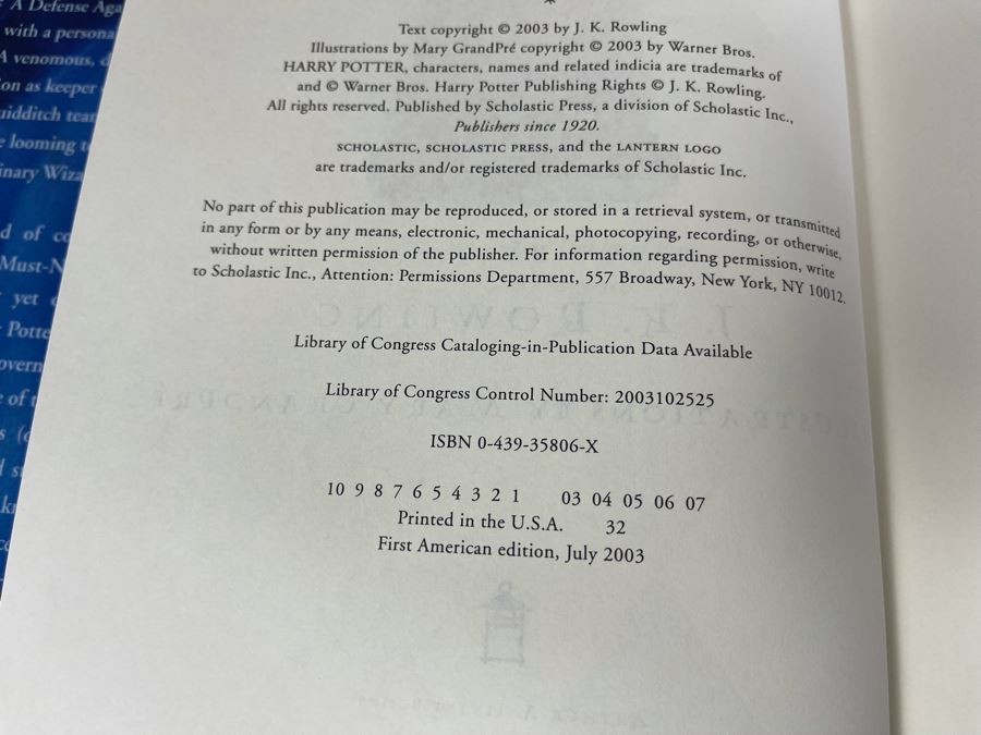 Collection Of Five Harry Potter Books (First Editions And First American Editions) [Photo 5]