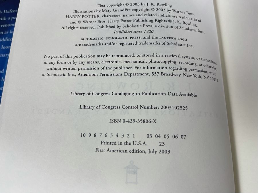 Collection Of Five Harry Potter Books (First Editions And First American Editions) [Photo 4]