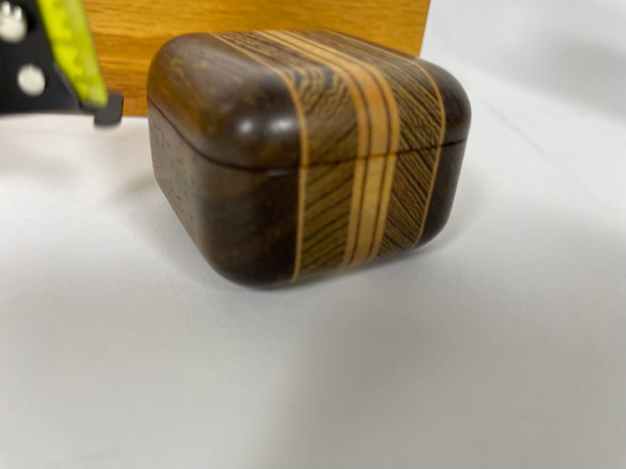 Pair Of Handmade Wooden Boxes 11.5W X 4.5D X 3H, 2.5W X 1.75H [Photo 21]