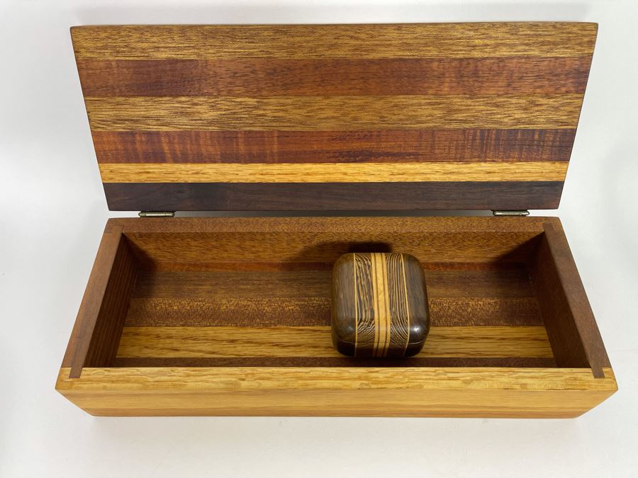 Pair Of Handmade Wooden Boxes 11.5W X 4.5D X 3H, 2.5W X 1.75H [Photo 11]
