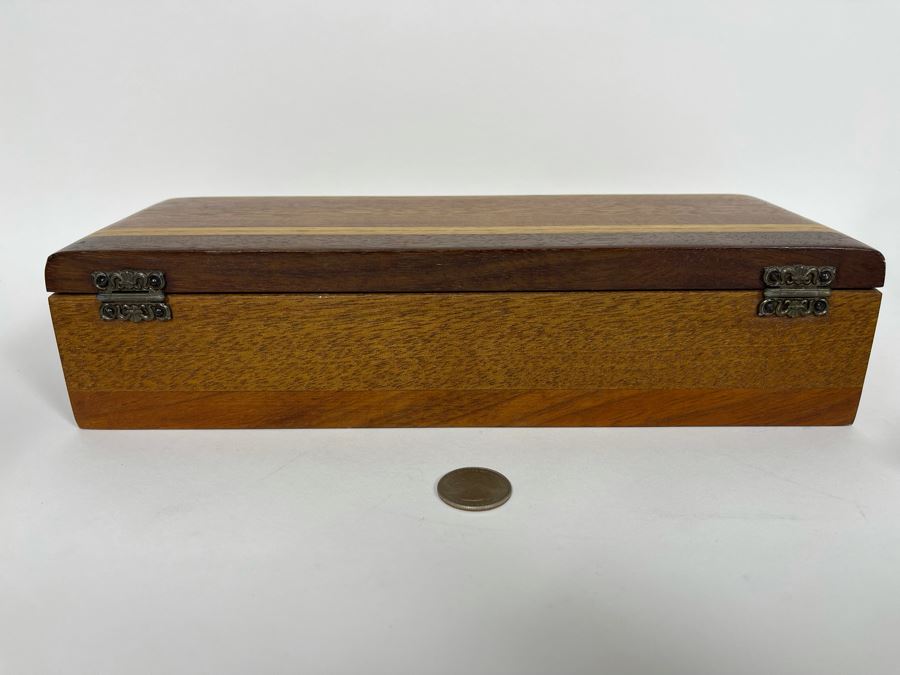 Pair Of Handmade Wooden Boxes 11.5W X 4.5D X 3H, 2.5W X 1.75H [Photo 13]