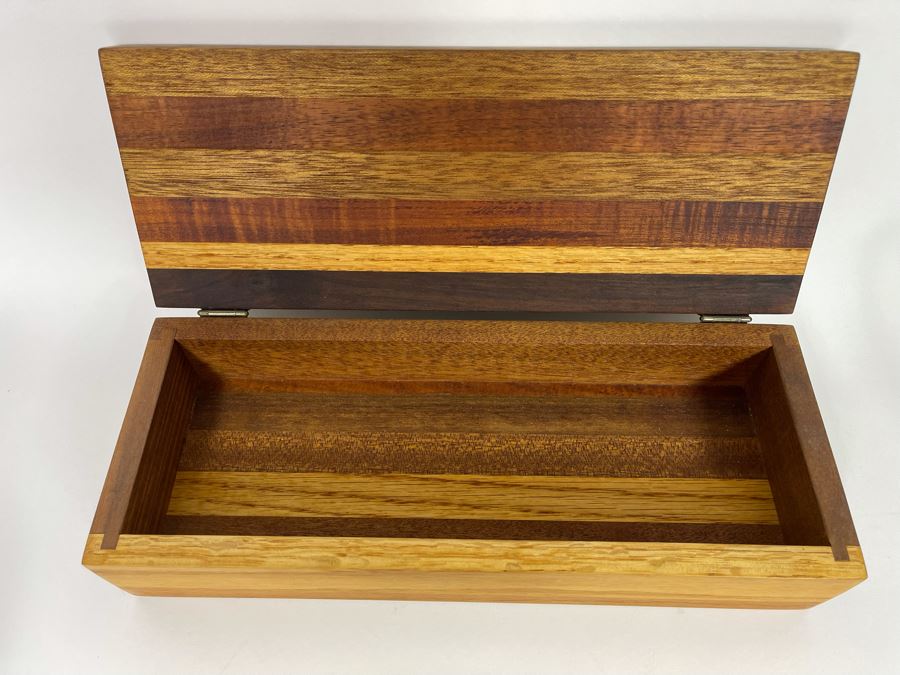 Pair Of Handmade Wooden Boxes 11.5W X 4.5D X 3H, 2.5W X 1.75H [Photo 10]