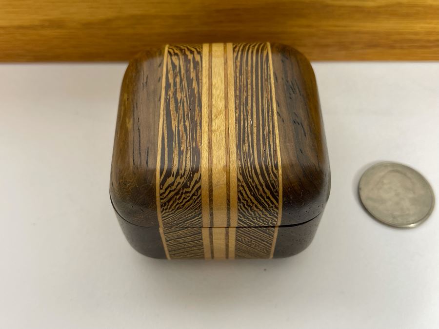 Pair Of Handmade Wooden Boxes 11.5W X 4.5D X 3H, 2.5W X 1.75H [Photo 5]