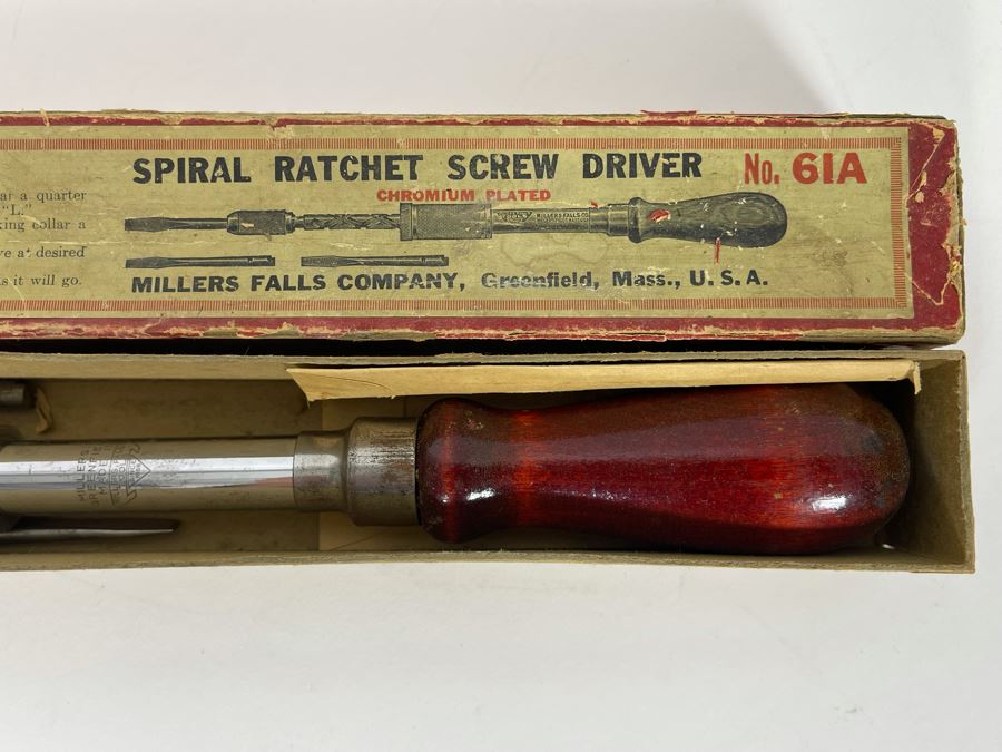Vintage Miller Falls Tools Spiral Ratchet Screw Driver With Box No 61A [Photo 3]