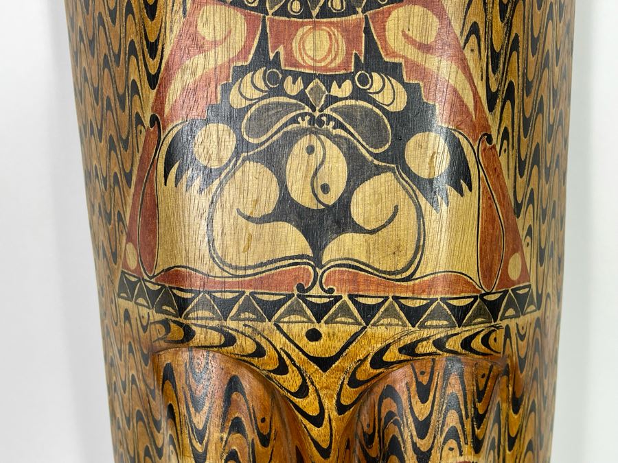 Hand Painted Indonesian Wooden Mask 9.5W X 39H [Photo 4]