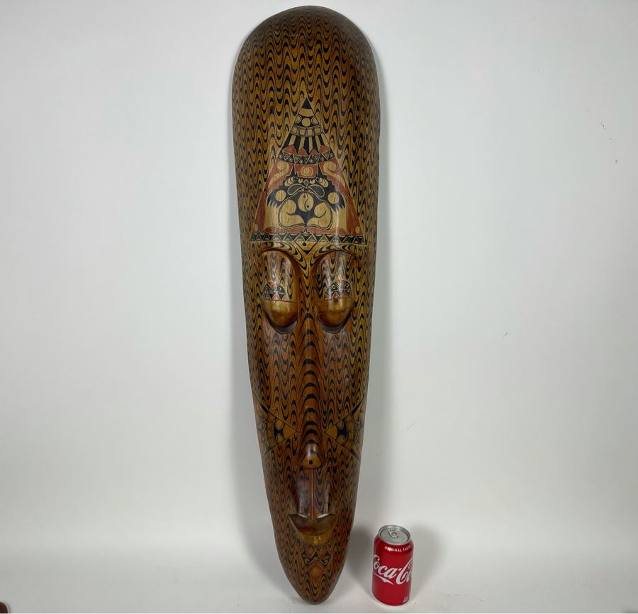 Hand Painted Indonesian Wooden Mask 9.5W X 39H [Photo 2]