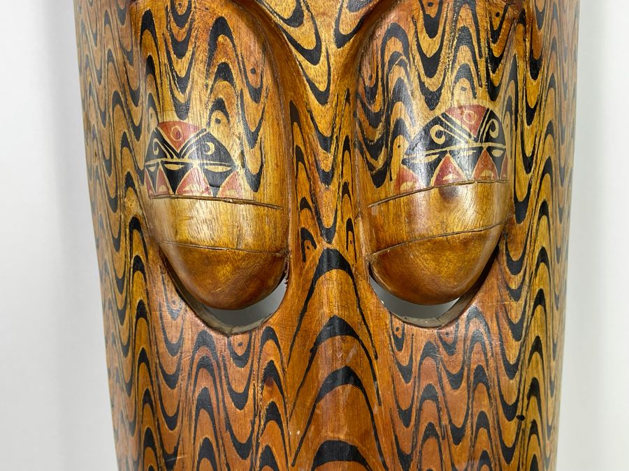 Hand Painted Indonesian Wooden Mask 9.5W X 39H [Photo 5]