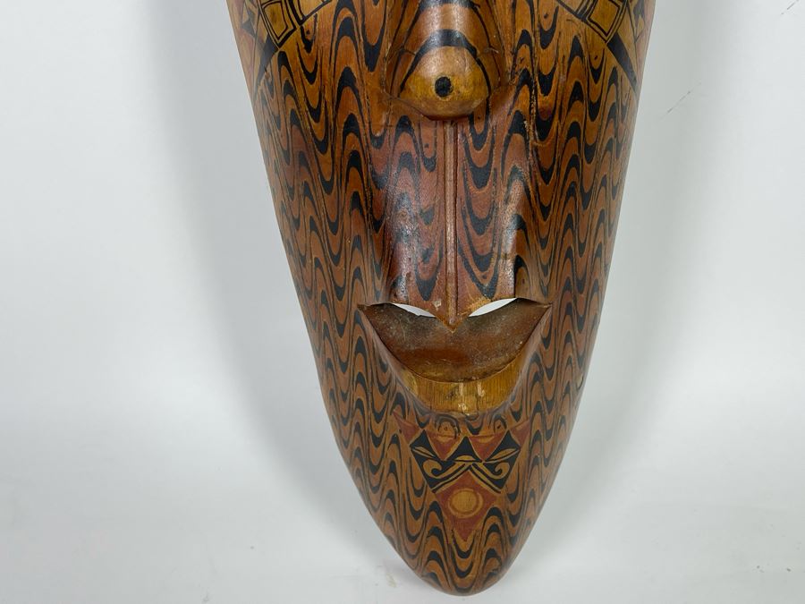Hand Painted Indonesian Wooden Mask 9.5W X 39H [Photo 7]