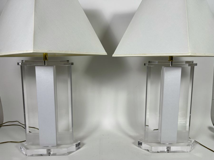 Pair Of Lucite Table Lamps 32H