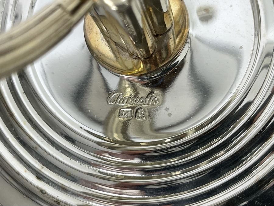 Mid-century Christofle Vibrations Cheese Hors D'oeuvres Tray Silver Plate 12W X 5H Estimate $300 [Photo 8]