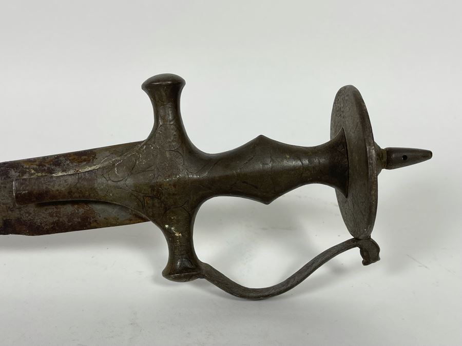 Antique Curved Blade Sword 38L [Photo 5]