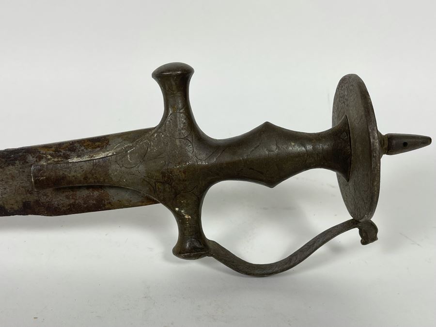 Antique Curved Blade Sword 38L [Photo 6]