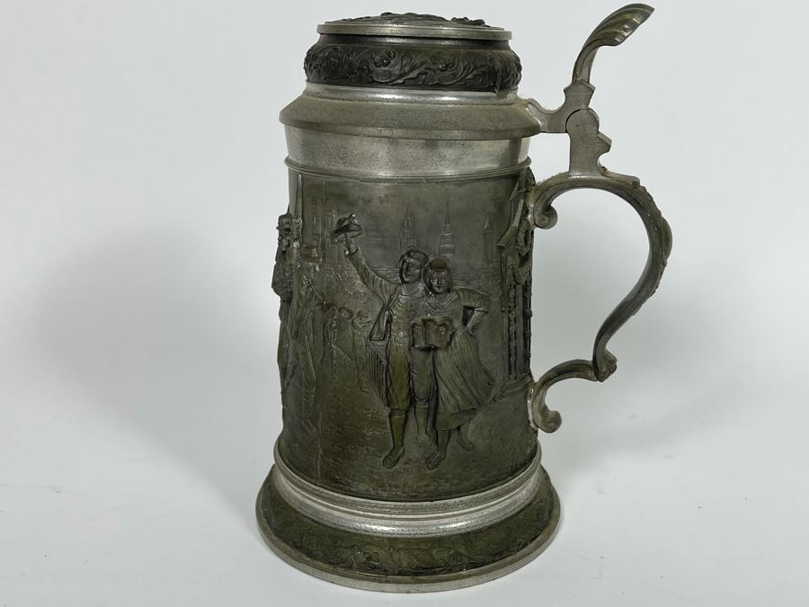 Vintage German Pewter Beer Stein 8H [Photo 7]