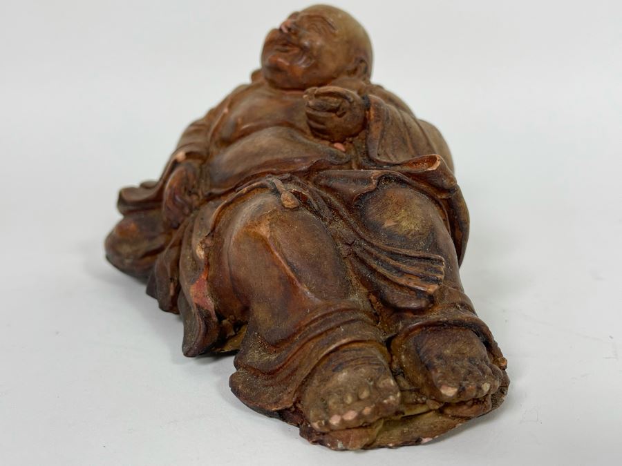 Vintage Chinese Clay Buddha Sculpture 6.5W X 4D X 3.5H [Photo 8]