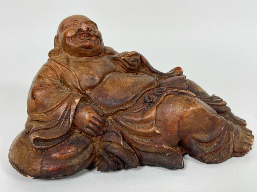 Vintage Chinese Clay Buddha Sculpture 6.5W X 4D X 3.5H [Photo 4]