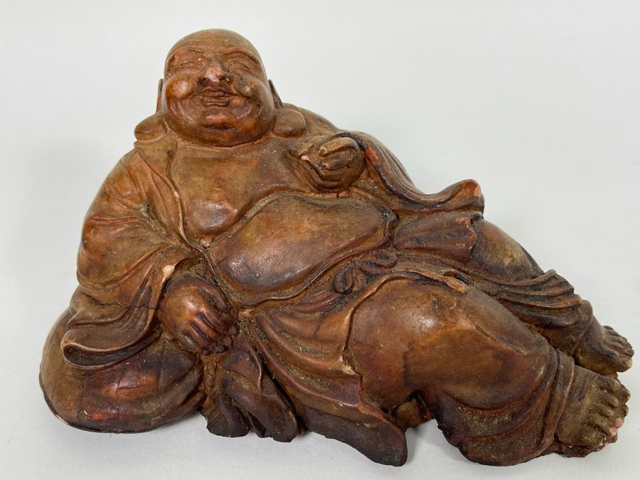 Vintage Chinese Clay Buddha Sculpture 6.5W X 4D X 3.5H [Photo 2]
