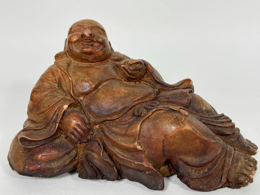 Vintage Chinese Clay Buddha Sculpture 6.5W X 4D X 3.5H [Photo 3]