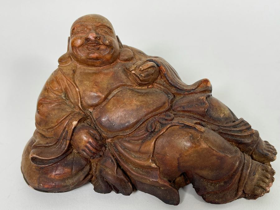 Vintage Chinese Clay Buddha Sculpture 6.5W X 4D X 3.5H [Photo 1]