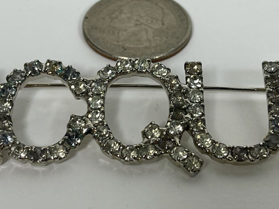 Jacquie Rhinestone Brooch Pin 4.5W [Photo 5]