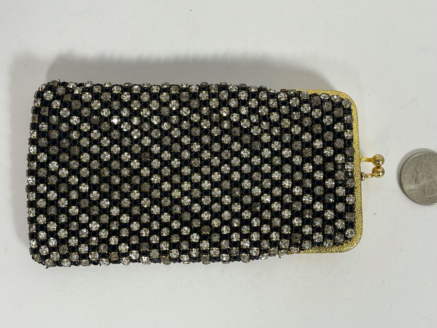 West German Rhinestone Purse Pouch 6 X 3 [Photo 3]