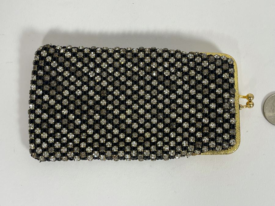 West German Rhinestone Purse Pouch 6 X 3 [Photo 4]