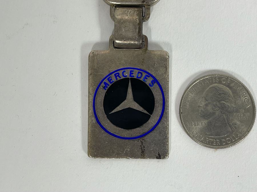 Sterling Silver Mercedes Benz Key Chain Personalized On Back 1973 (Latch Needs Repair) 47.4g [Photo 3]
