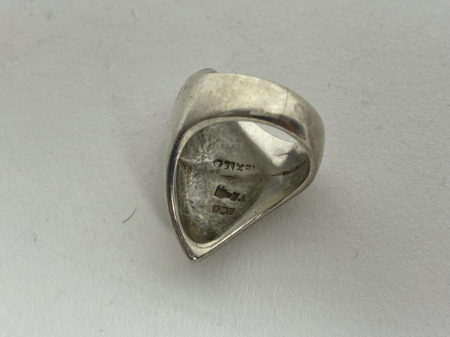 Signed Mexican Sterling Silver Modernist Ring Size 7.5 [Photo 8]