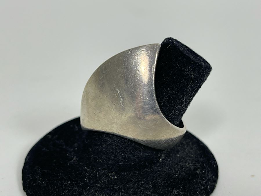 Signed Mexican Sterling Silver Modernist Ring Size 7.5 [Photo 6]
