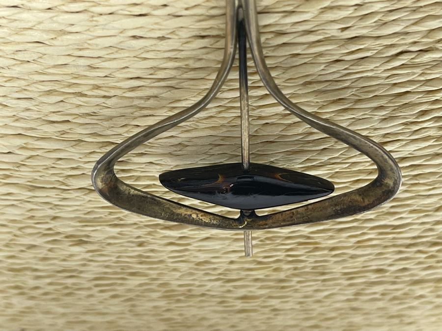 Vintage Sterling Silver Modernist Pendant 18' Necklace 14.6g [Photo 6]