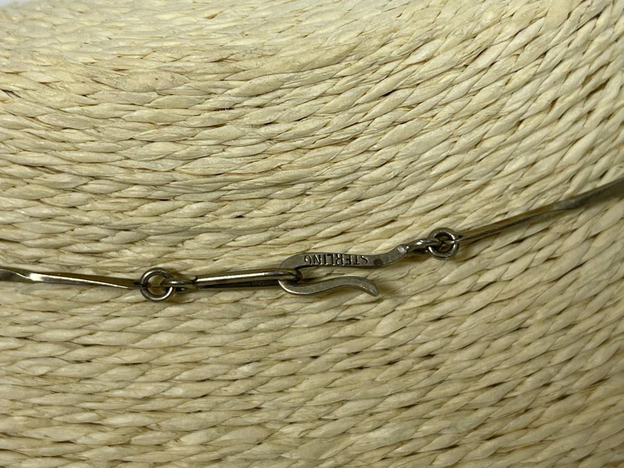 Vintage Sterling Silver Modernist Pendant 18' Necklace 14.6g [Photo 8]