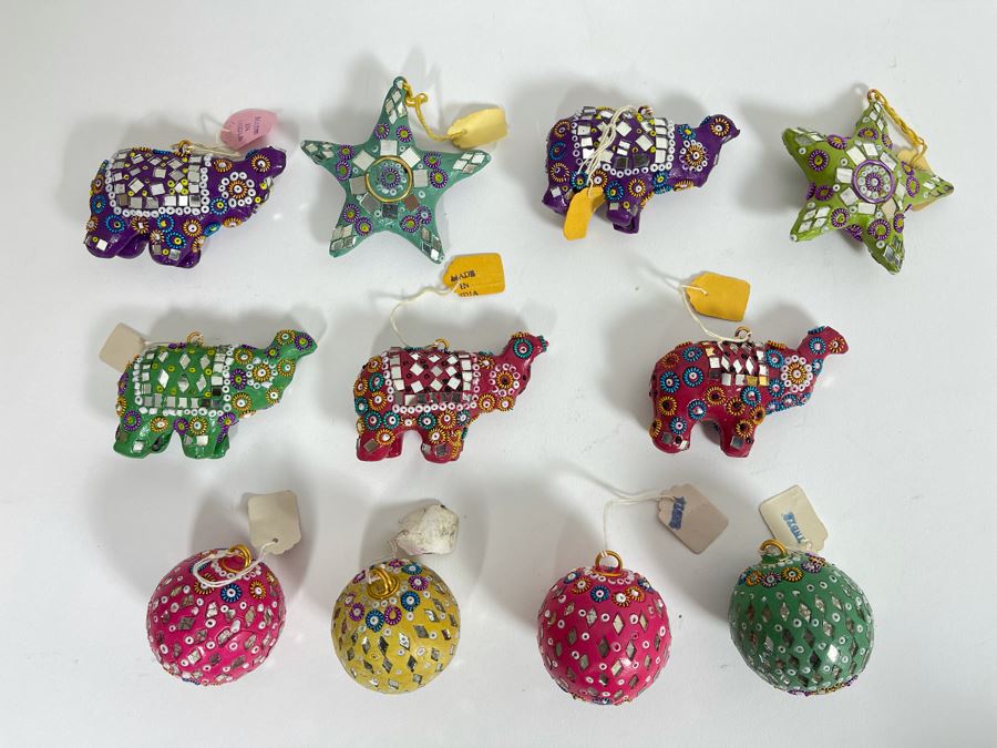 Collection Of Vintage Christmas Ornaments From India
