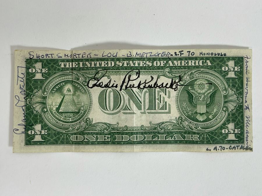 1935 A One Dollar Silver Certificate Signed By Multiple Parties Including Father Lou B. Metzger [Photo 3]