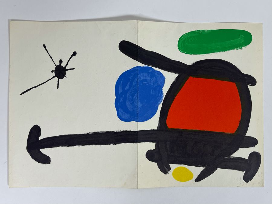 Vintage 1970 Galerie Maeght Paris Joan Miro Art Gallery Exhibition Invitation 13 X 8.5 Joan Miro Litho On Back [Photo 2]