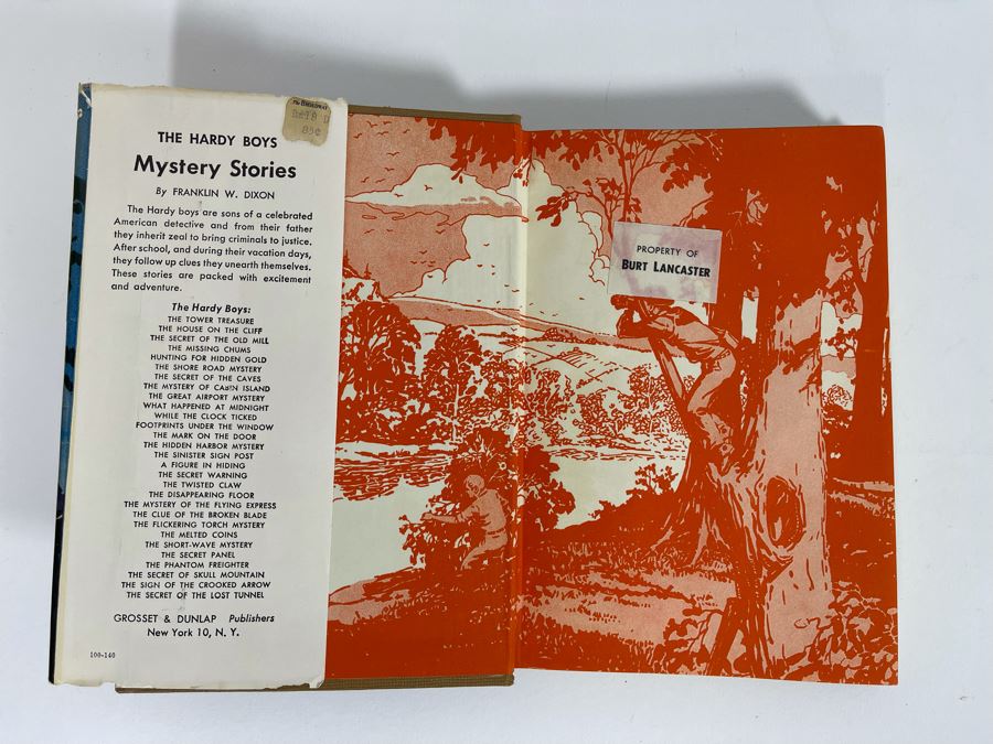 Vintage 1937 Book The Hardy Boys A Figure In Hiding By Franklin W. Dixon With Property Of Burt Lancaster Sticker On Inside Cover [Photo 3]