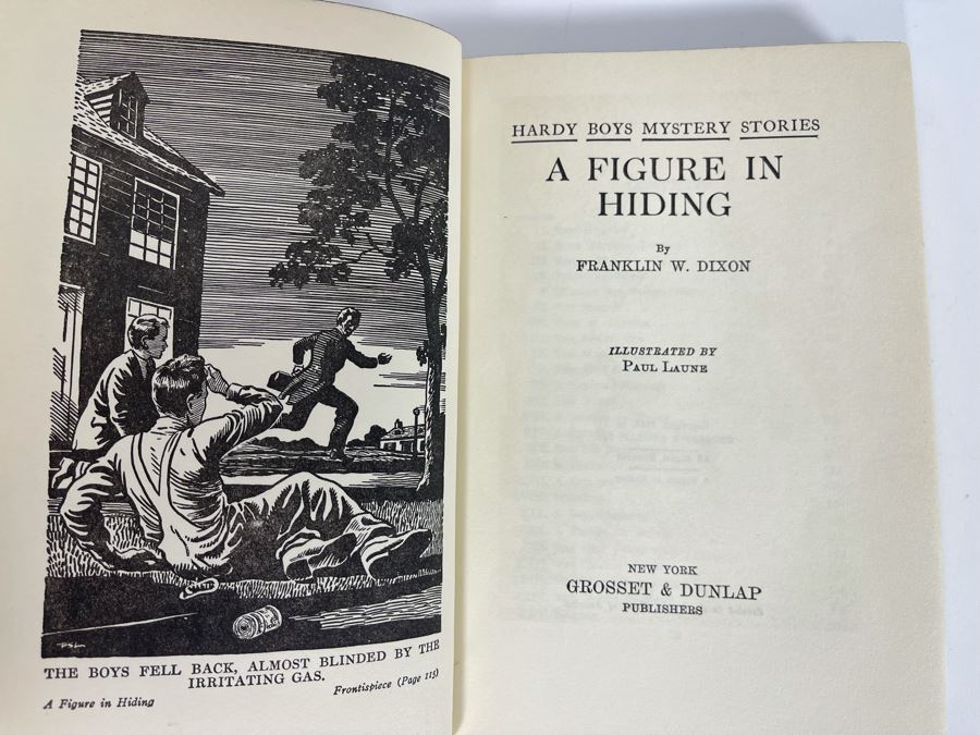 Vintage 1937 Book The Hardy Boys A Figure In Hiding By Franklin W. Dixon With Property Of Burt Lancaster Sticker On Inside Cover [Photo 5]