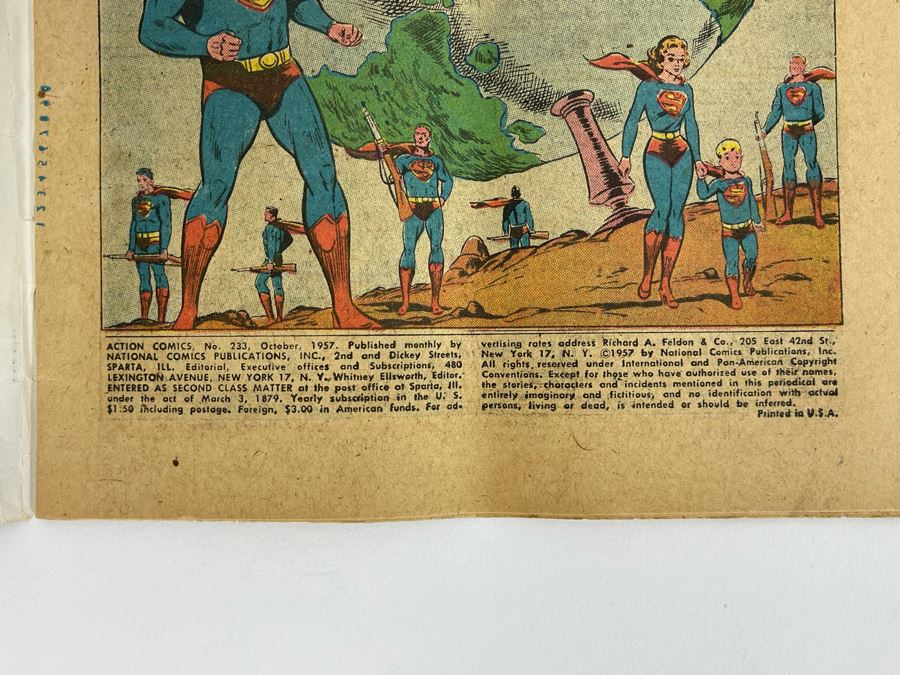 Action Comics #233 Superman Comic Book Original 1957 [Photo 7]