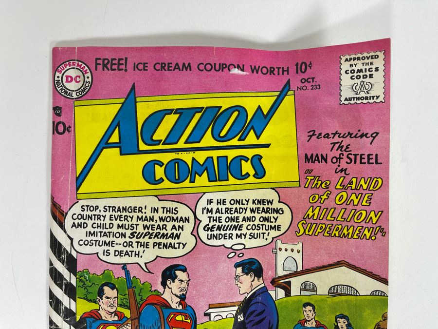 Action Comics #233 Superman Comic Book Original 1957 [Photo 3]