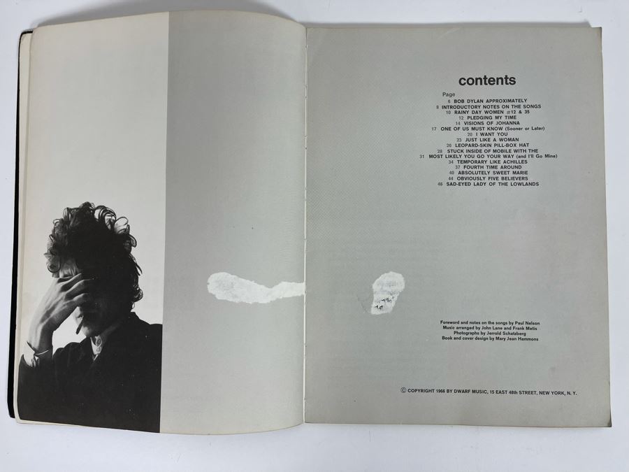 1966 Bob Dylan Blonde On Blonde Deluxe Edition Sheet Music [Photo 5]