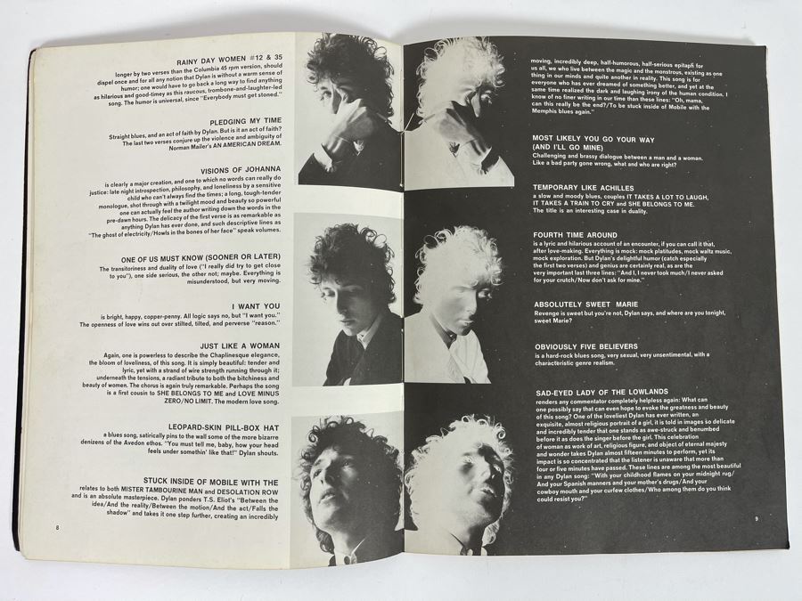 1966 Bob Dylan Blonde On Blonde Deluxe Edition Sheet Music [Photo 8]