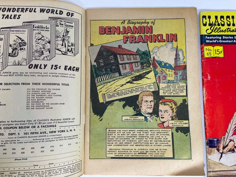 Pair Of Classics Illustrated Benjamin Franklin #65  [Photo 3]