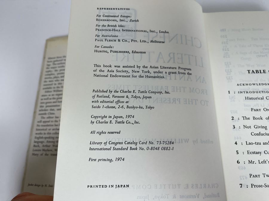 Signed First Printing 1974 Book Chinese Literature An Anthology From The Earliest Times To The Present Day [Photo 8]